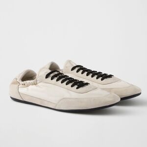 $995 PRADA Collapse Ivory Re-Nylon & Suede Men's Sneakers UK 9 US 10 EU 43 NIB